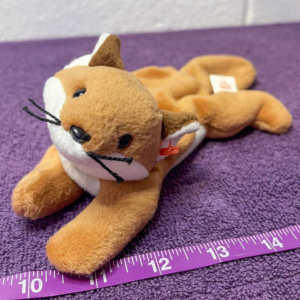 Vintage 1996 Ty Beanie Baby Sly Fox Plush Brown White No Hang Tag Retired ESSA